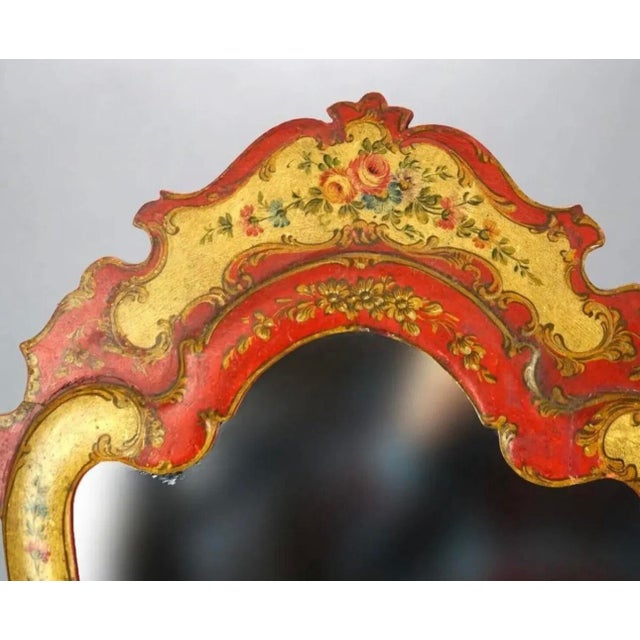 Italian Vintage Italian Style Paint Decorated Table Top Mirror, Mid 20th Century For Sale - Image 3 of 10