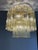 Murano Contemporary Italian Hand-Made Gold Flush Mount With Clear Amber “Tronchi” Murano Glass For Sale - Image 4 of 4