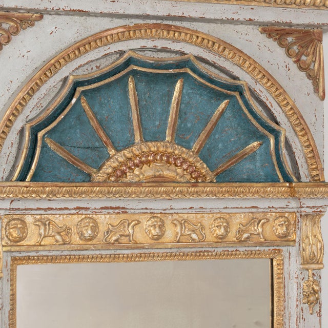 19th Century Swedish Gold Gilt Trumeau Mirror With Griffins and Lion Heads For Sale - Image 4 of 12
