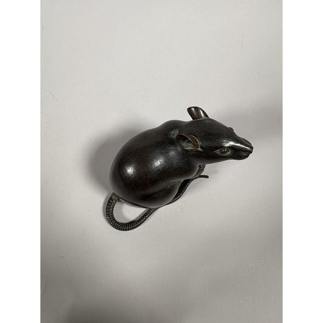 Rat with a Chestnut Okimono - Bronze - Japan - Meiji Period (1868–1912) 19th century For Sale - Image 6 of 9