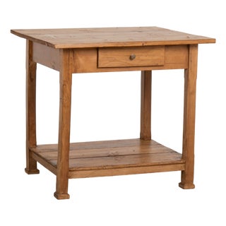 Late 19th Century Small Pine Side Table With Single Drawer From Hungary For Sale