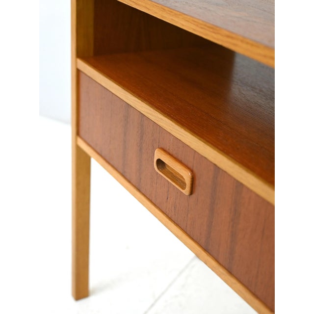 Wood Bedside Table with Drawer, 1950s For Sale - Image 7 of 11
