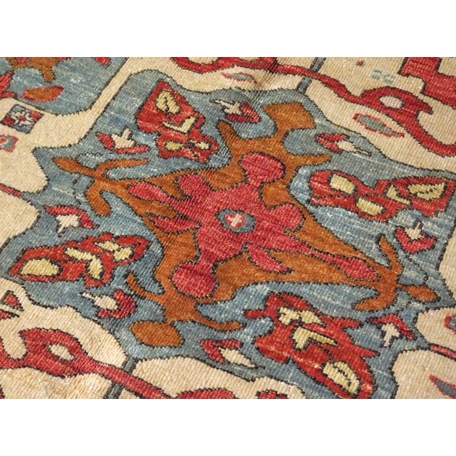 Textile Hand Knotted Indo Heriz Tribal Motif Rug - 8'x 10' For Sale - Image 7 of 18