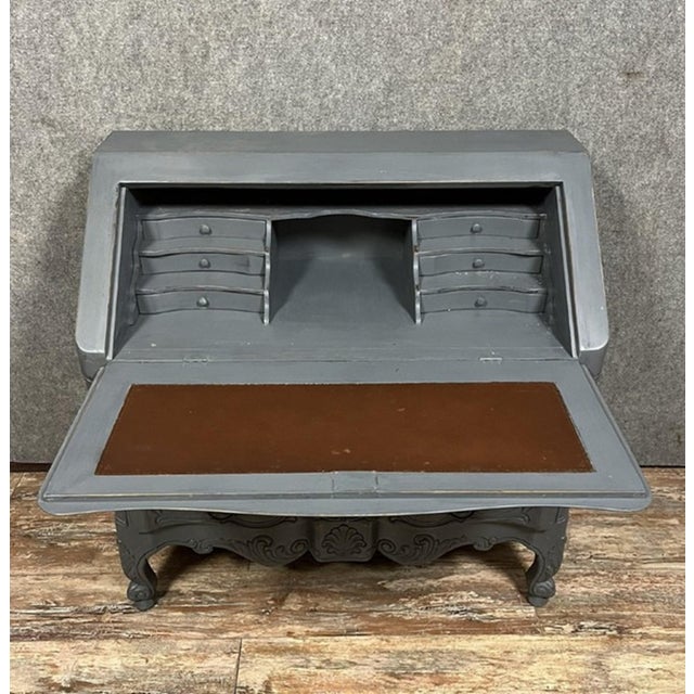 Vintage Slant-Front Desk in Lacquered Wood, 1920s For Sale - Image 4 of 7