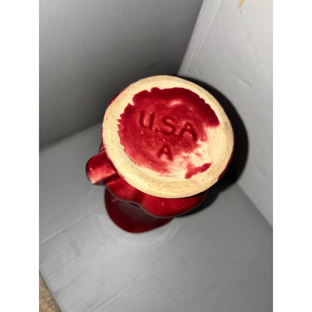 Ceramic 1940’s Rare Vintage McCoy Petal Leaf Flared Vase - Mauve Burgundy Gloss Glaze For Sale - Image 7 of 12