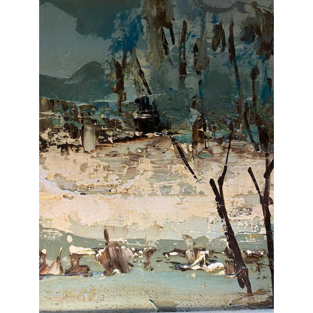 1970s William Goliasch, Lac de Joux, Oil on Wood, 1974 For Sale - Image 5 of 9