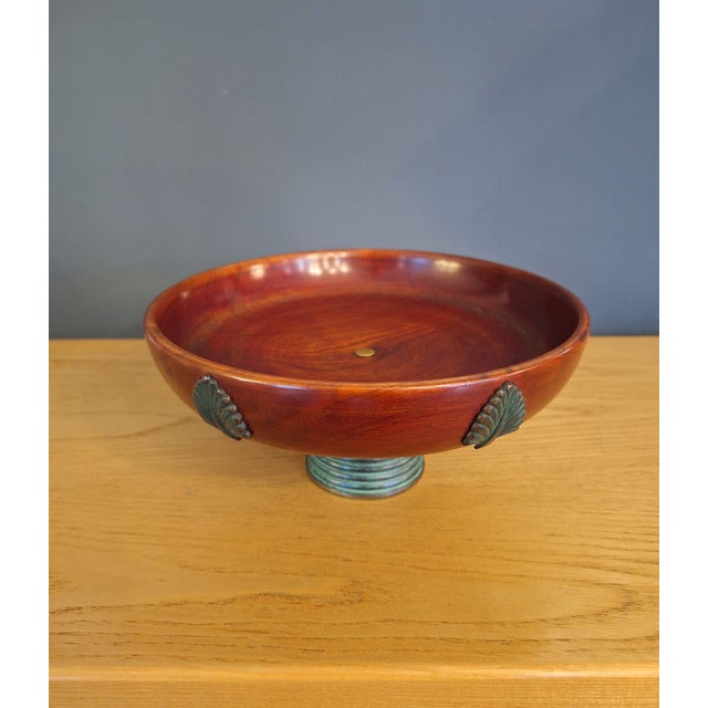 Brown Centerpiece Bowl in Wood and Bronze, Italy, 1930s For Sale - Image 8 of 9
