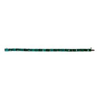 24 Carat Natural Emerald Tennis Bracelet, 14 Karat White Gold, 21.6gm, 7 Inch For Sale