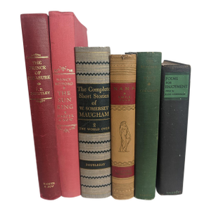 Vintage Literary Classics Library Set of 6 – Red, Green, Tan & Black Hardcover Books