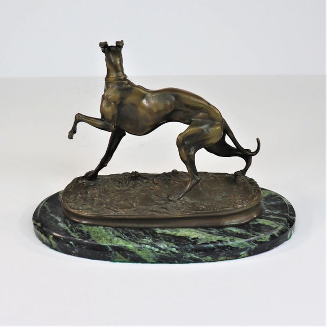 Pierre Jules Mêne Circa 1800's Pierre-Jules Mene French ''Greyhound '' Signed Sculpture For Sale - Image 4 of 13