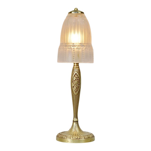 1920s French Art Deco Bronze Table Lamp by Leon Richard & Muller Freres For Sale
