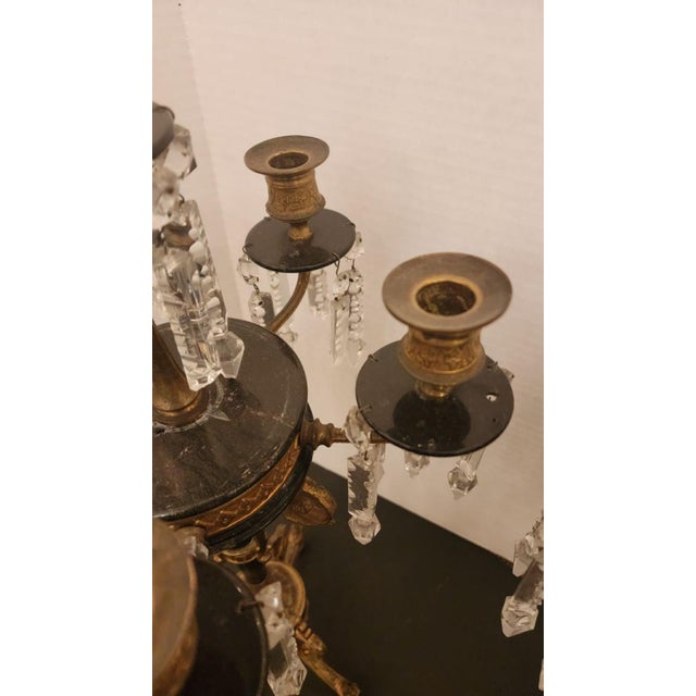19th Century Pair of 19th Century French Napoleon Bronze Candelabra For Sale - Image 5 of 12