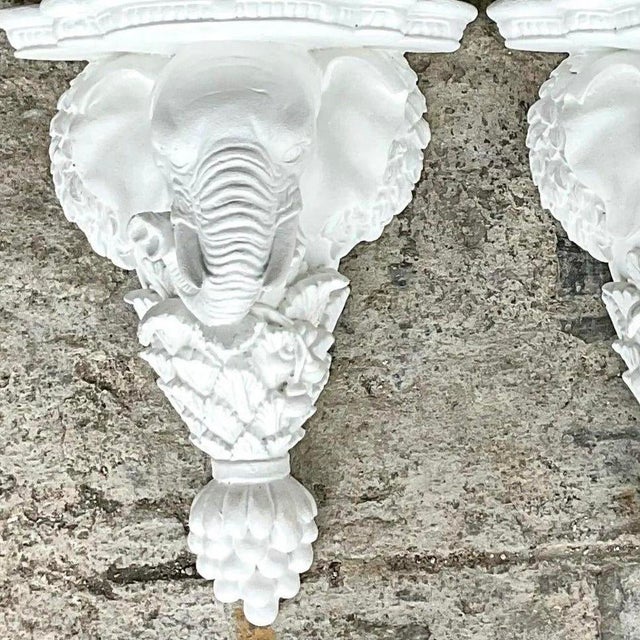 Vintage Boho Elephant Brackets - a Pair For Sale - Image 10 of 13
