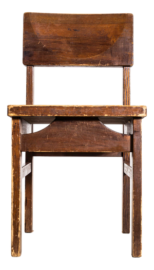 Tan Pitch Pine Cube Dining Chair, 1950s