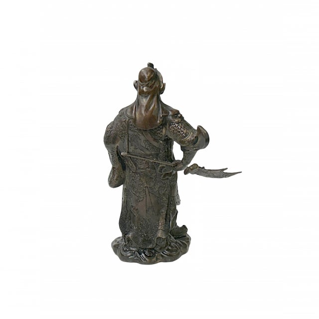 Vintage Bronze Color Metal Guan Yu Zheng Fei General Quan Statue For Sale In San Francisco - Image 6 of 15