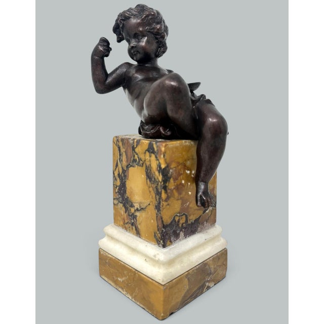 Early 19th Century Antique Regency Grand Tour French Bronze Dore Cherub Putti Sienna Marble 19 Cent For Sale - Image 5 of 10