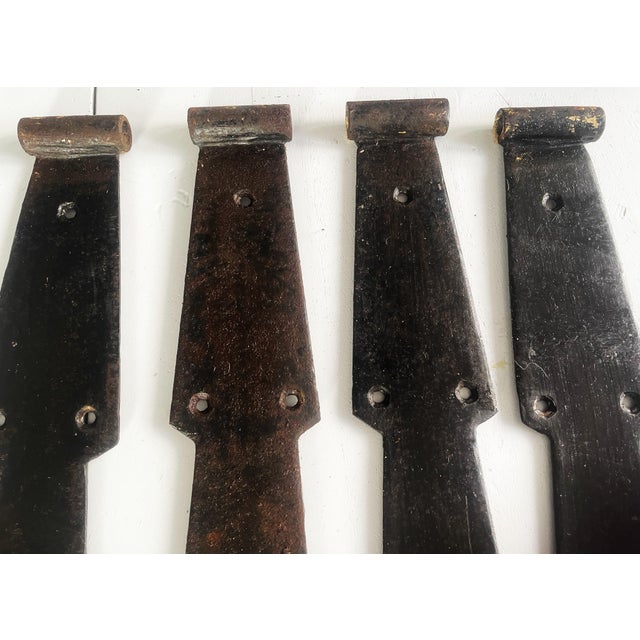 Set of 6 Antique Iron Door Hardware / Hinges / Rustic / Loft / Blacksmithing Metal hinges – 4 pieces (large, solid)...