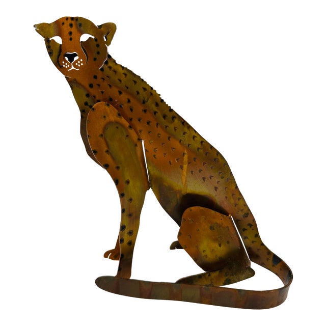 Sculptural Metal Cheetah For Sale