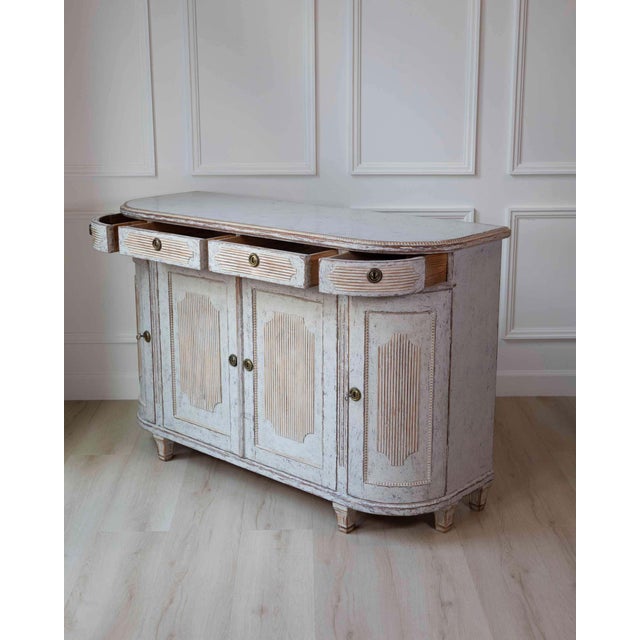 Swedish 19th Century Gustavian Style Four-Door Demi Lune Buffet, c. 1880 For Sale - Image 14 of 14