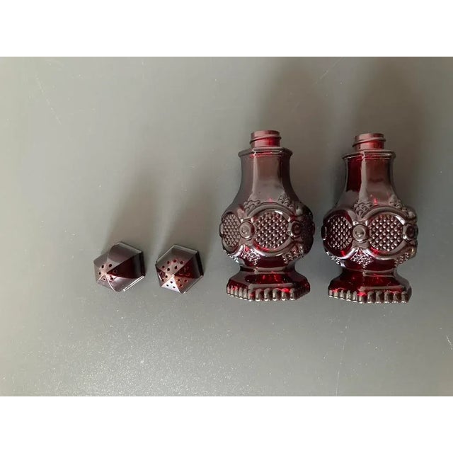 Vintage Regency Salt & Pepper Shakers in Ruby Red- a Pair | Chairish