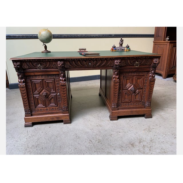 Antique Gründerzeit Desk, 1880 For Sale - Image 9 of 13