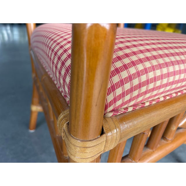 Fretwork Rattan Dining Chairs by Lexington - Set of 4 | Palm Beach Regency For Sale - Image 10 of 12