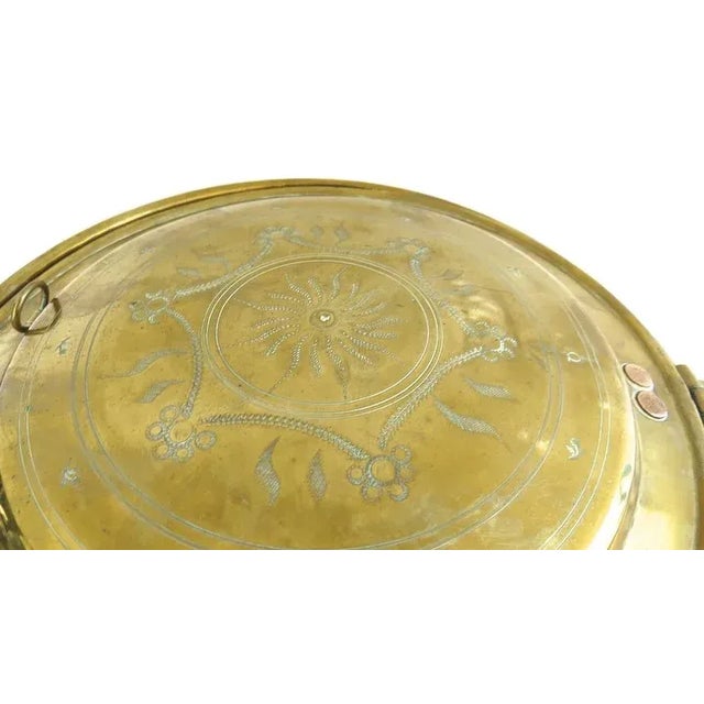 English English Brass Bed Warmer with Pierced Lid For Sale - Image 3 of 9