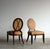 Hollywood Regency Pair of Barbara Barry for Baker Oval X-Back Side Chairs With Umber Gold Floral Fabric, Late 20th Century For Sale - Image 3 of 8