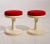 Set of Scandinavian Modern Stools with Red Fabric Upholstery, 1960s For Sale - Image 6 of 6