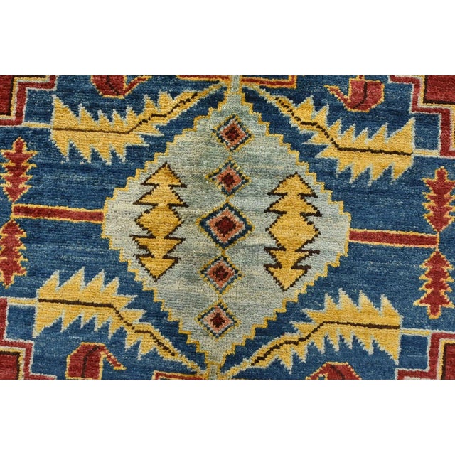 Textile Ziegler Rug 8’2” X 9’11” Red Wool Tribal Hand-Knotted Oriental Carpet For Sale - Image 7 of 12