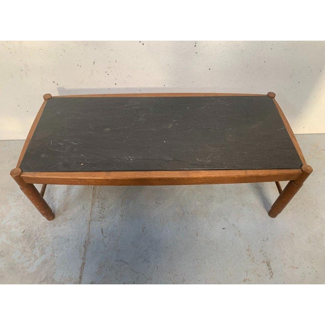 Oak and Slate Top Coffee Table, 20th Century For Sale - Image 12 of 14