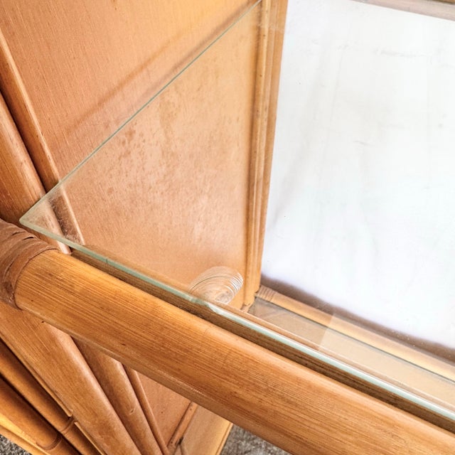 Late 20th Century Boho Chic Wavy Pencil Reed Etageres - A Pair For Sale - Image 9 of 12