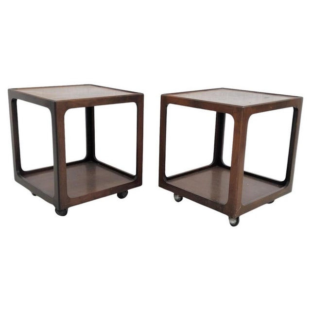 Mid-Century Side Tables with Wheels, 1960s, Set of 2 For Sale - Image 11 of 11