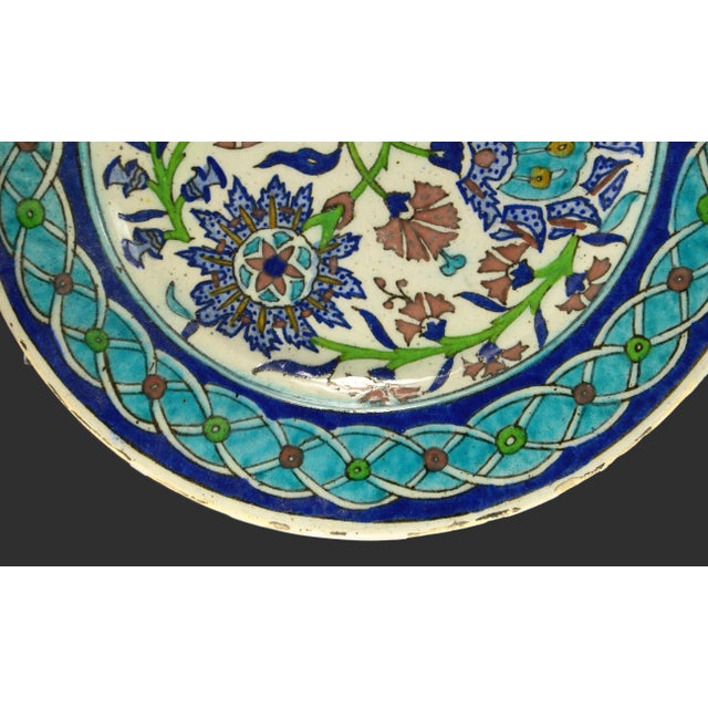 Iznik Pottery Ottoman Empire Turkey Large Plate Charger 11.5" For Sale In Houston - Image 6 of 18