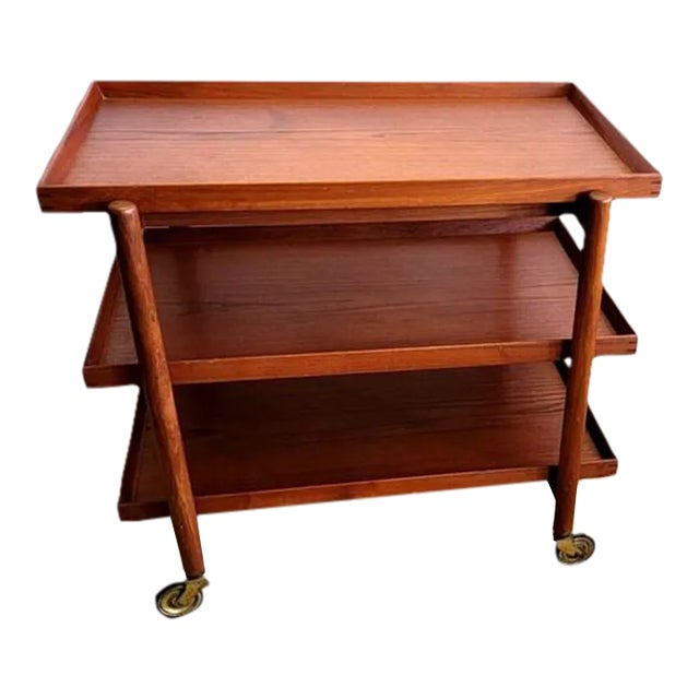 1960s Teak Bar Cart by Poul Hundevad For Sale