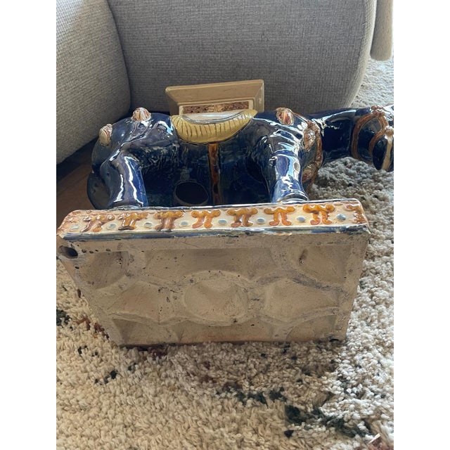 Blue Vintage Horse Shape Planter For Sale - Image 8 of 10