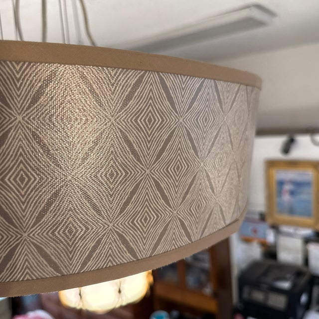 Gray Moroccan Diamond Giclee Semi Flush-Mount For Sale - Image 8 of 12