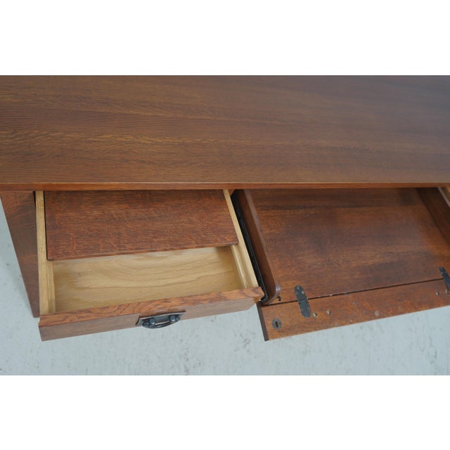 2000 - 2009 Stickley Mission Oak Spindle Side Office Desk For Sale - Image 5 of 18