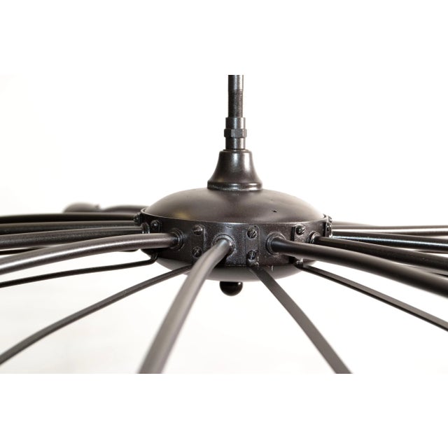 Metal Stilnovo Italian 12 Shade Chandelier Bronze Finish Mid-Century Modern 1960 For Sale - Image 7 of 13