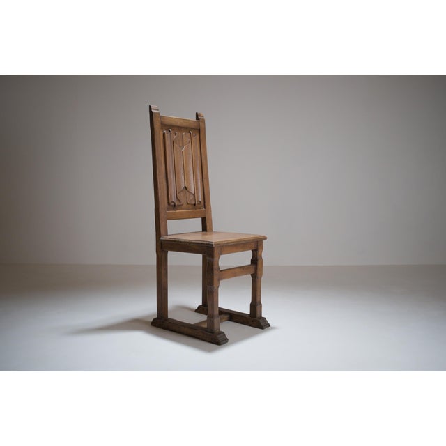 Vintage Sculptural French Oak Chair, 1930s For Sale - Image 4 of 18