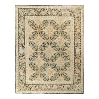Rug & Kilim’s Oversized European Style Rug in Cream With Floral Medallions For Sale