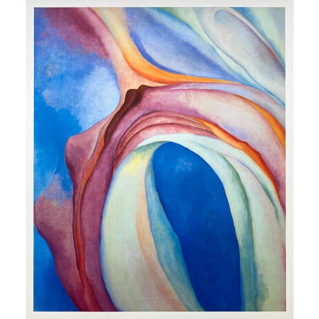 Georgia O'Keeffe Vintage 1980's Modernist Lithograph Print Poster " Music, Pink and Blue " 1918 For Sale - Image 12 of 12