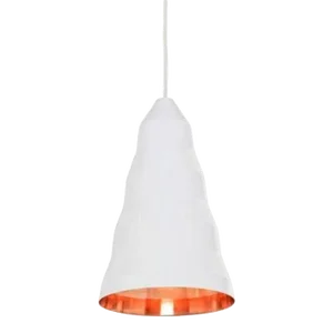 Tom Dixon Step Beat Tall White Pendant Light Fixture, Copper, Contemporary Uk