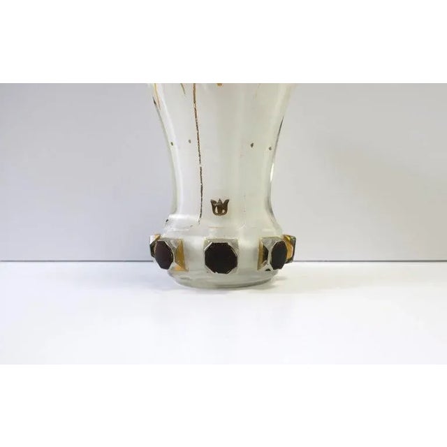 Bohemian White and Gold Vase For Sale - Image 10 of 13