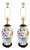 Vintage Chinoiserie Famille Rose Porcelain Table Lamps With Brass Shou Finials - a Pair For Sale
