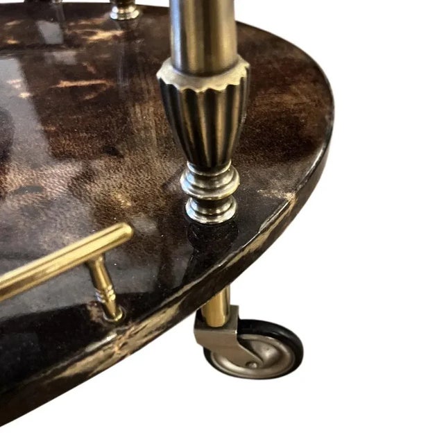 Small Italian Bar Cart from Aldo Tura, 1960s For Sale - Image 4 of 5