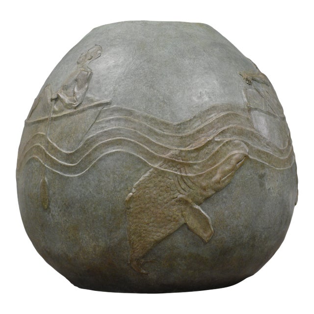 Mid 20th Century XL Bronze Commercial Planter Pot For Sale