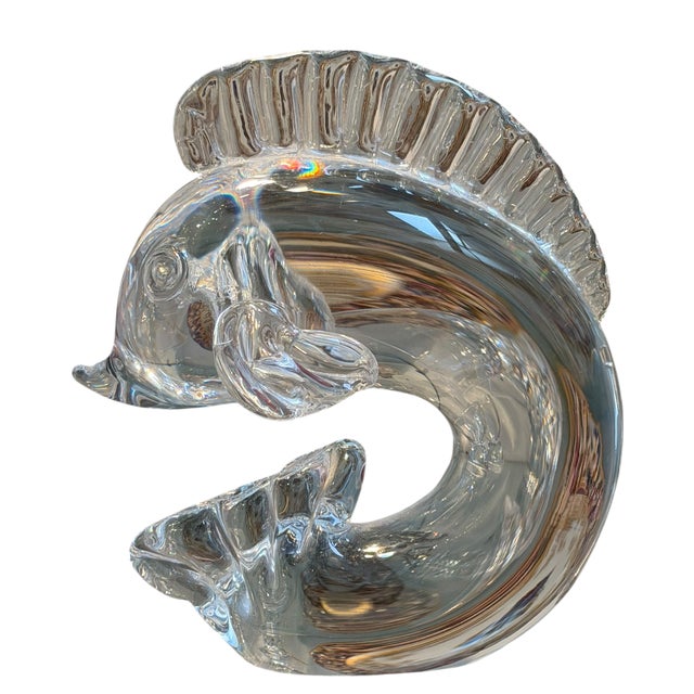 American Signed Steuben Crystal Dolphin Figurine Sculpture For Sale - Image 3 of 4