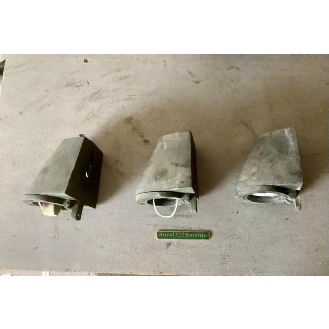 Mid-Century Modern Small Brass Garden Wall Lamps, 1980s, Set of 3 For Sale - Image 3 of 7