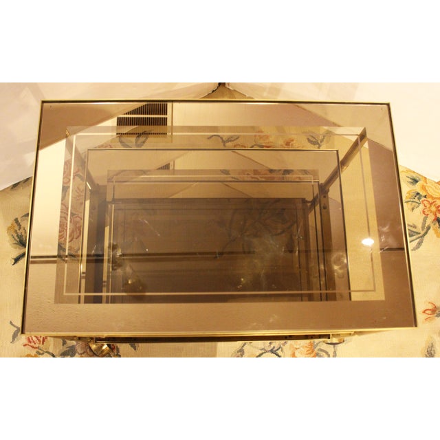 Circa 1970 Mid Century Modern Brass & Glass Trolley For Sale In Raleigh - Image 6 of 6